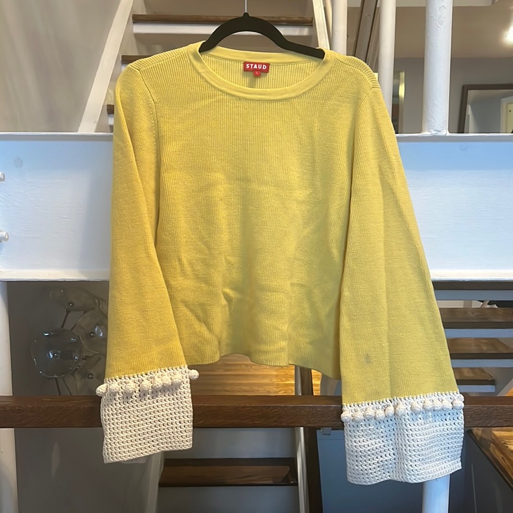 Yellow Staud Sweater with Poms